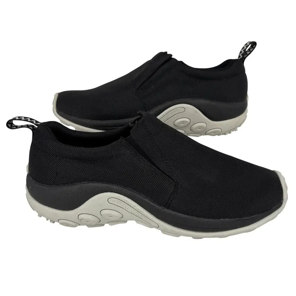 Merrell Jungle Moc Shoes Mens Size 9 Black Canvas Slip On Sneaker Loafer Casual